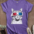 Printify T-Shirt S / Heather Purple 3D Pinball Cat Women's T-Shirt