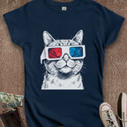 Printify T-Shirt S / Navy 3D Pinball Cat Women's T-Shirt