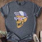 Printify T-Shirt Dark Heather / S 3D Tilt Skull T-Shirt