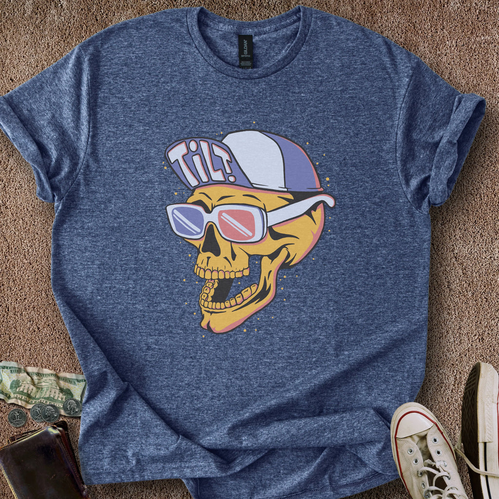 Printify T-Shirt Heather Navy / S 3D Tilt Skull T-Shirt