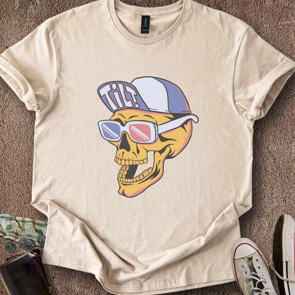 Printify T-Shirt Sand / S 3D Tilt Skull T-Shirt