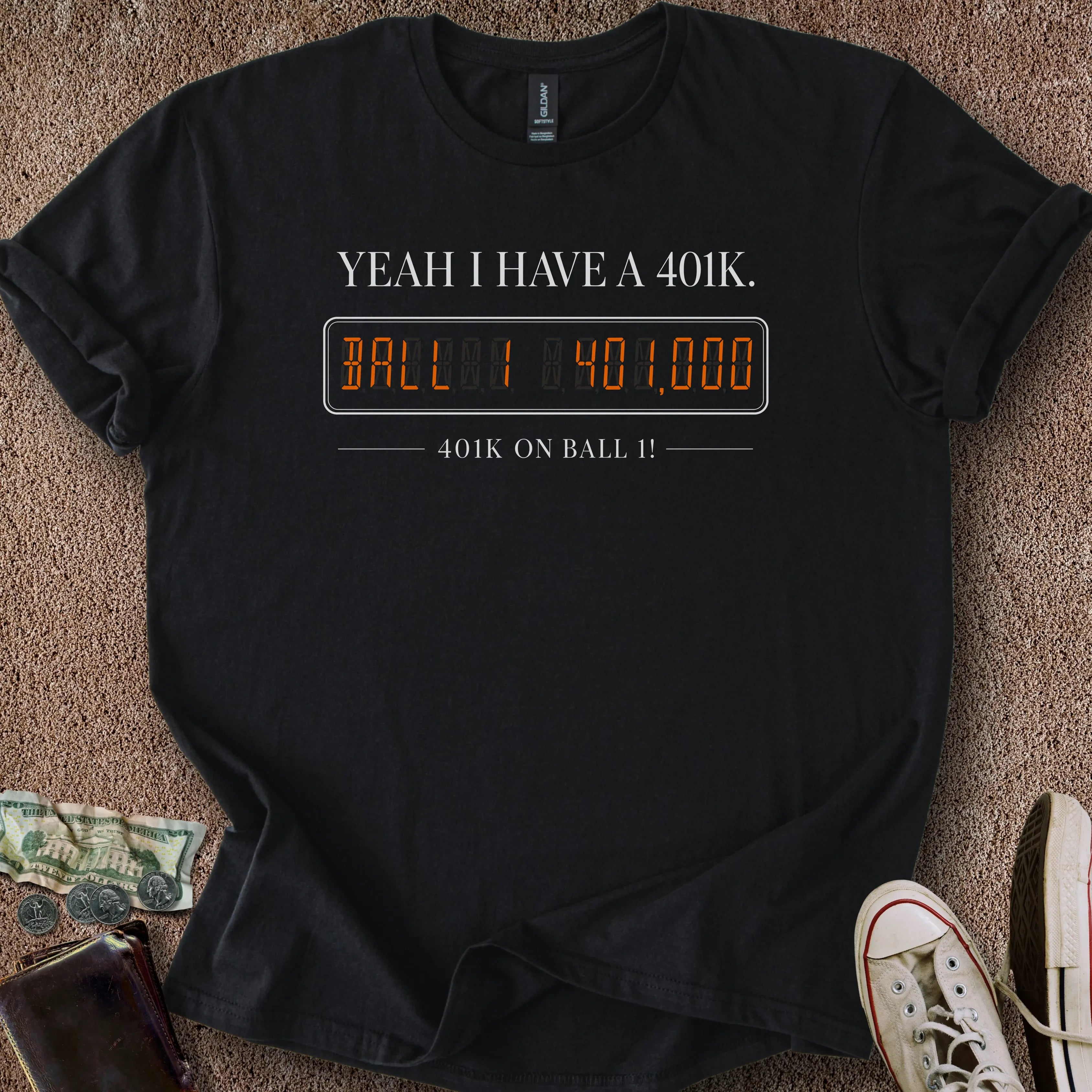 Printify T-Shirt Black / S 401K In Pinball T-Shirt