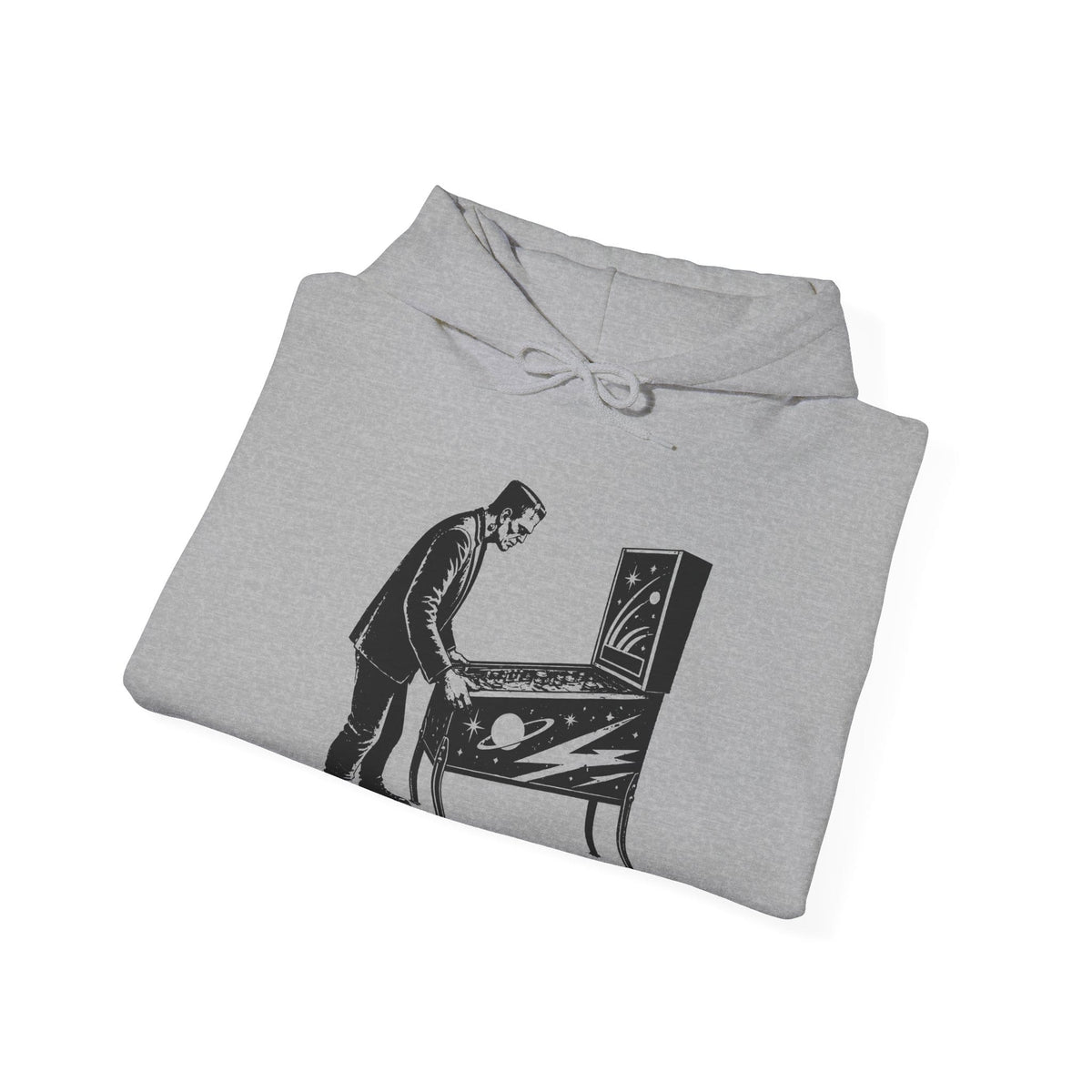Printify Hoodie Frankenstein Playing Pinball Hoodie