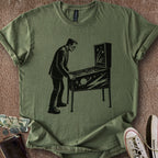 Printify T-Shirt Frankenstein Plays Pinball T-Shirt