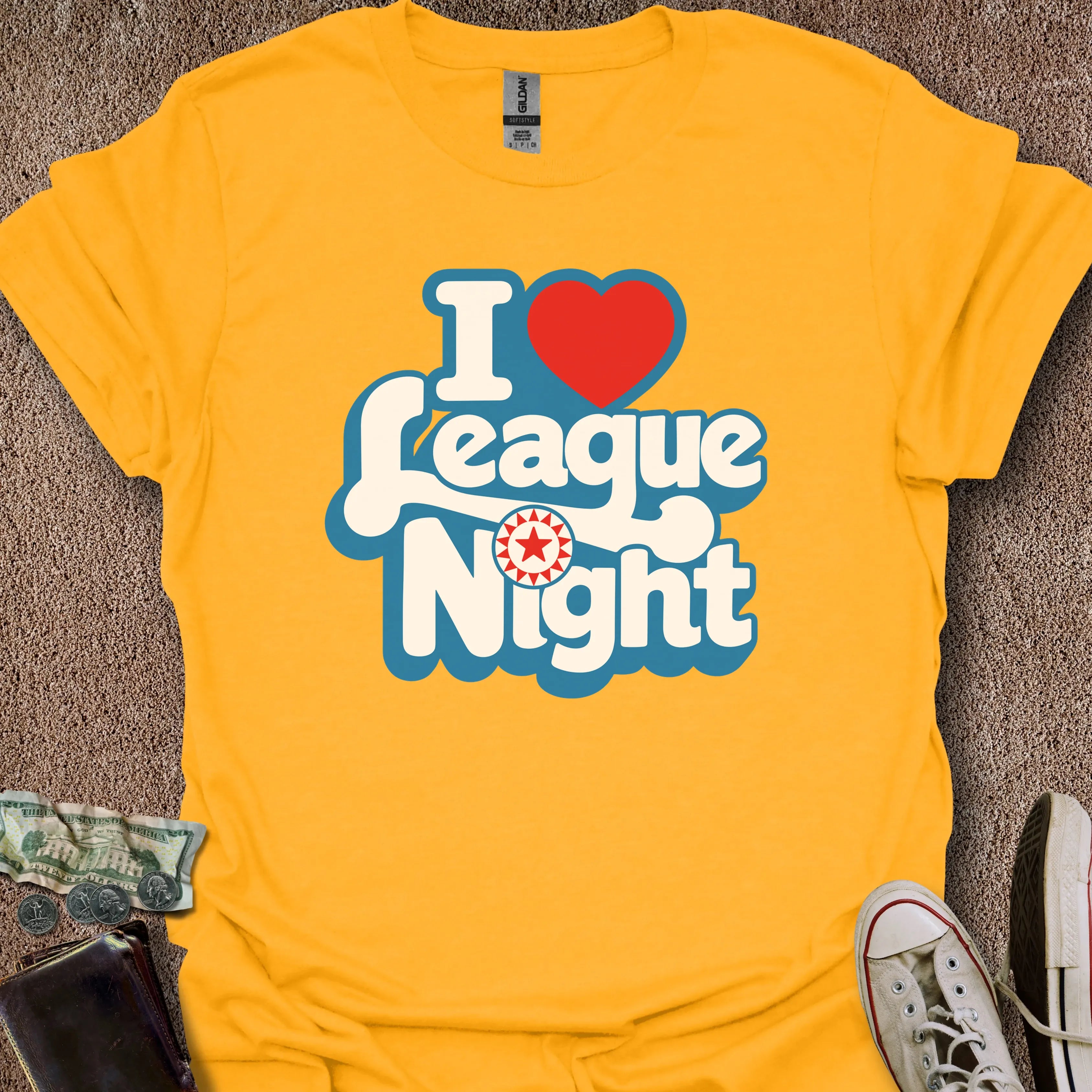Printify T-Shirt I ❤️ League Night T-Shirt