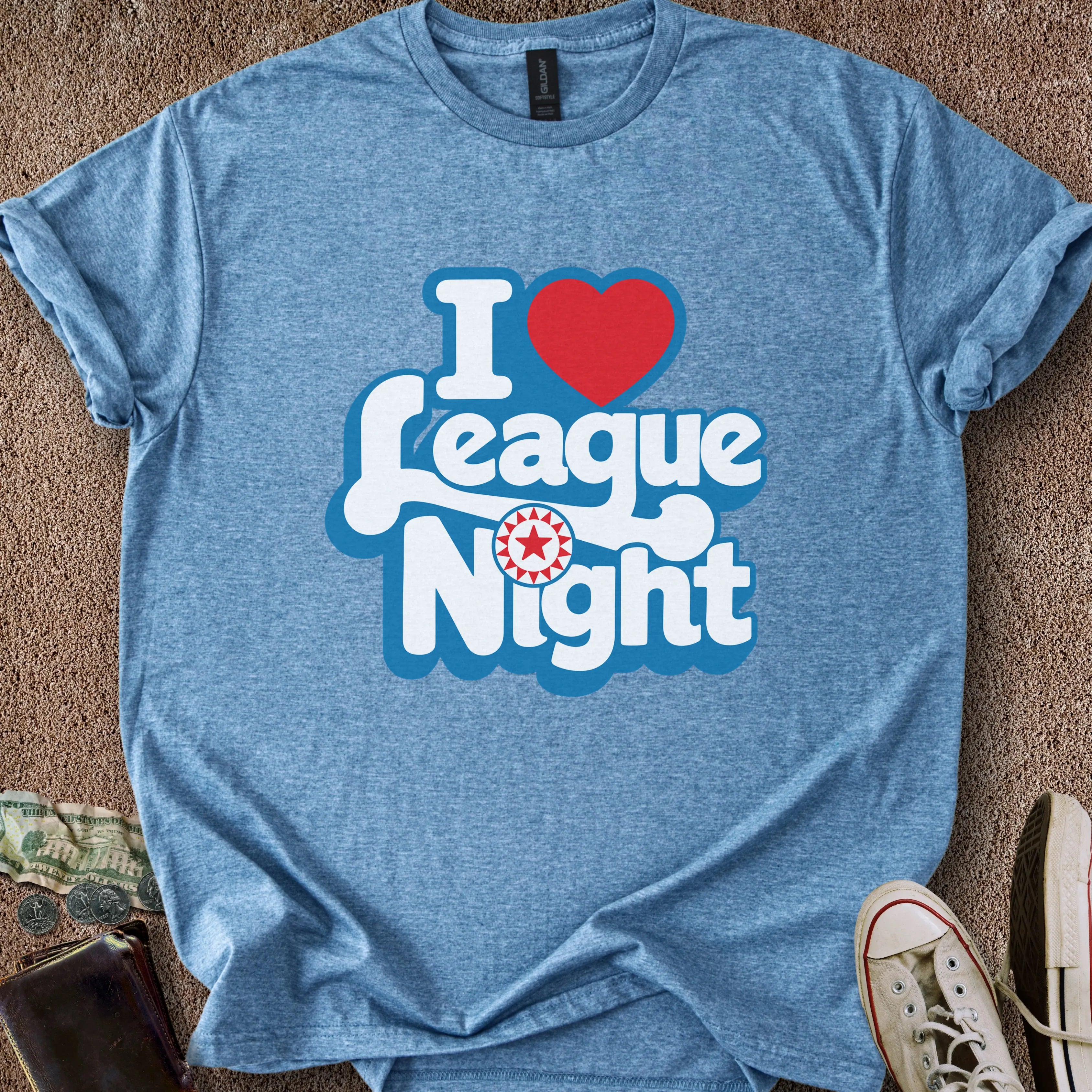 Printify T-Shirt I ❤️ League Night T-Shirt