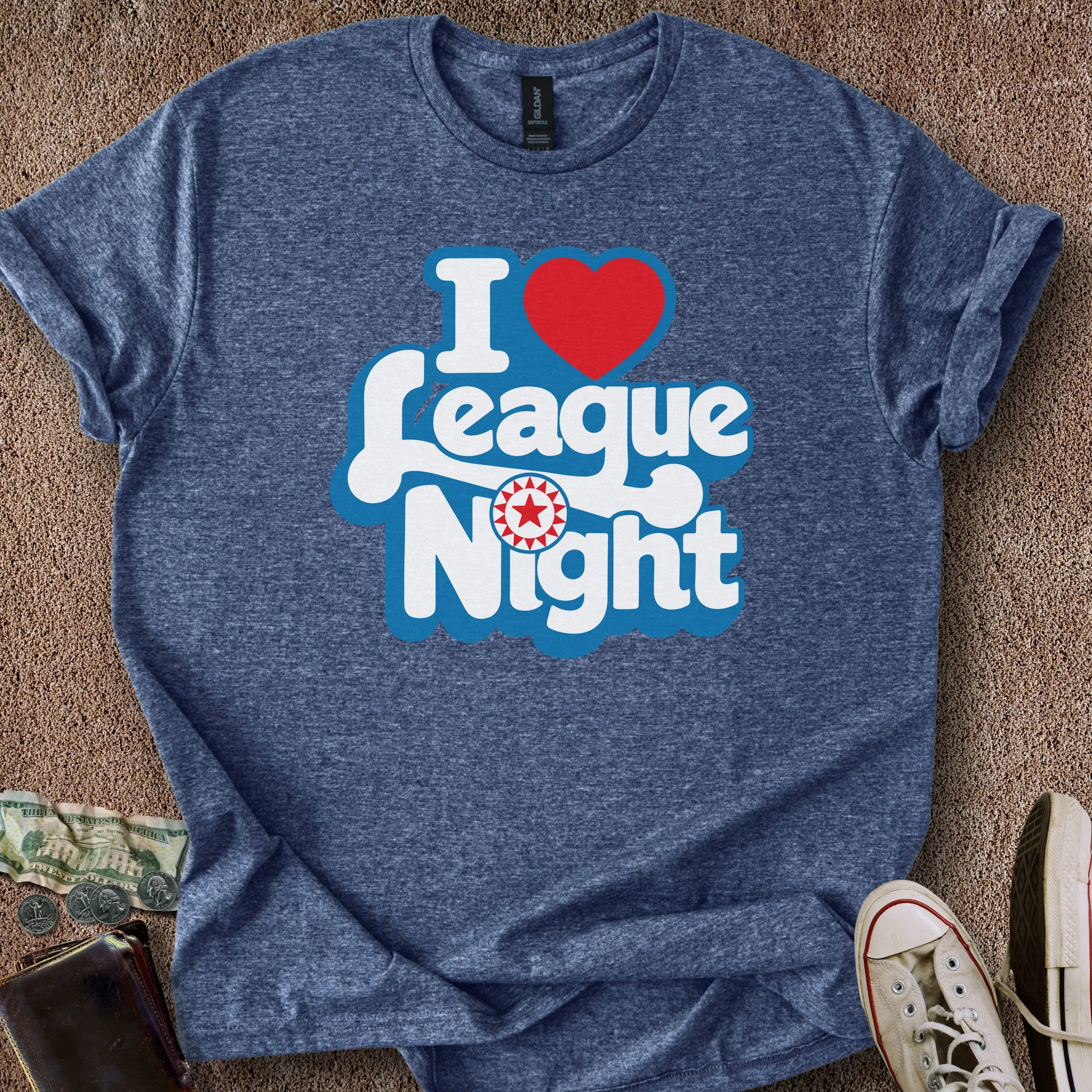 Printify T-Shirt I ❤️ League Night T-Shirt