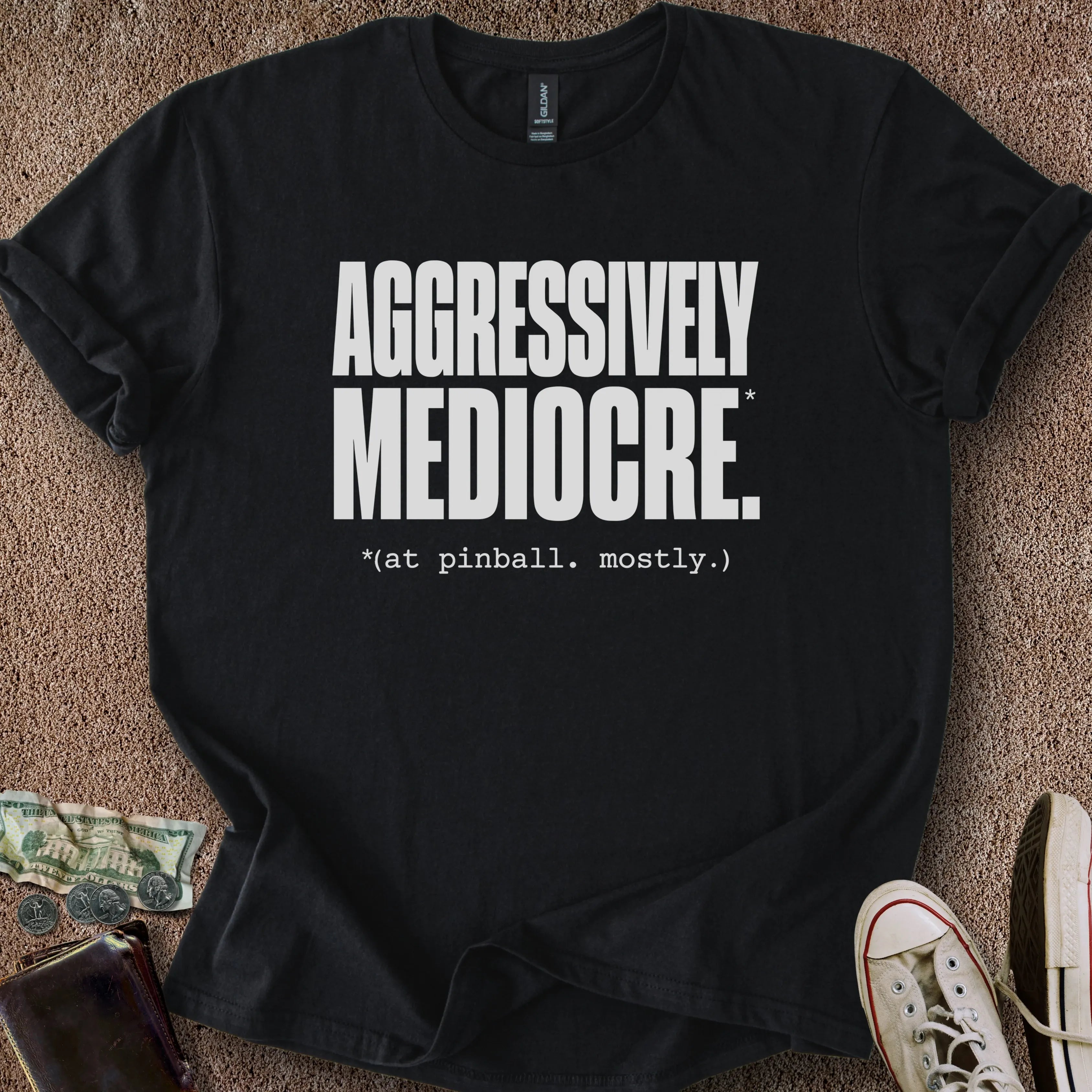 Printify T-Shirt Black / S Aggressively Mediocre T-Shirt