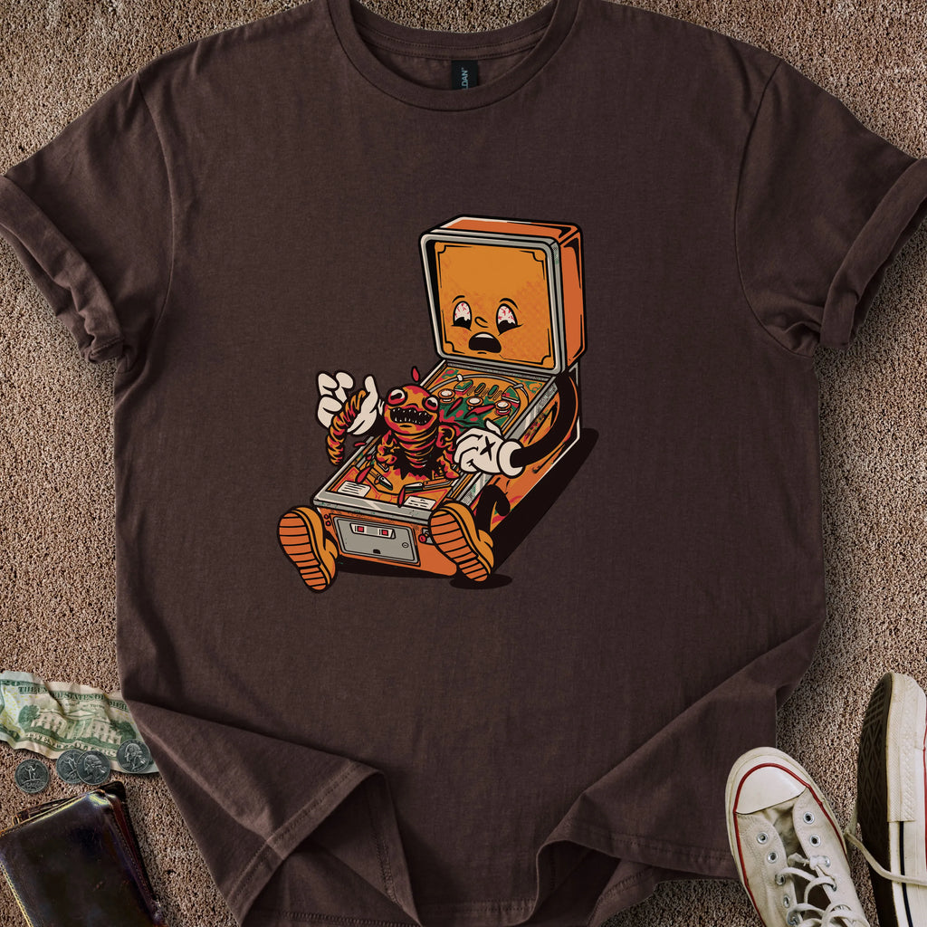 Printify T-Shirt Dark Chocolate / S Alien Pinball T-Shirt