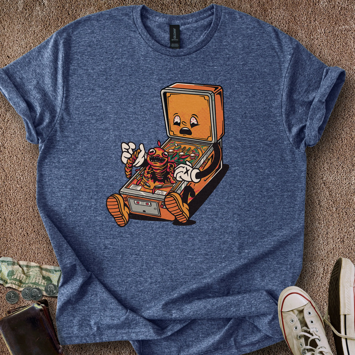 Printify T-Shirt Heather Navy / S Alien Pinball T-Shirt