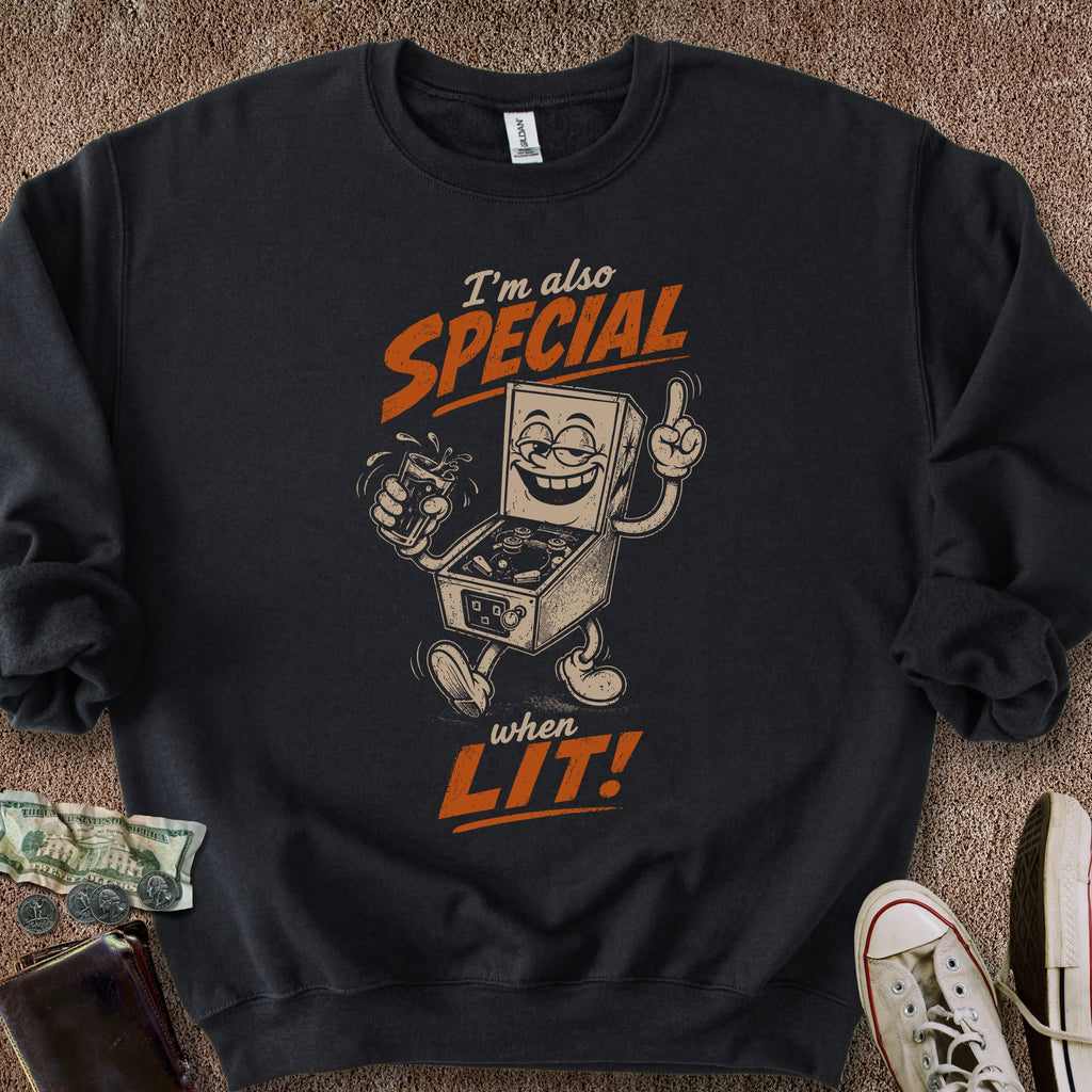 Printify Sweatshirt S / Black Also Special w/Lit Sweatshirt