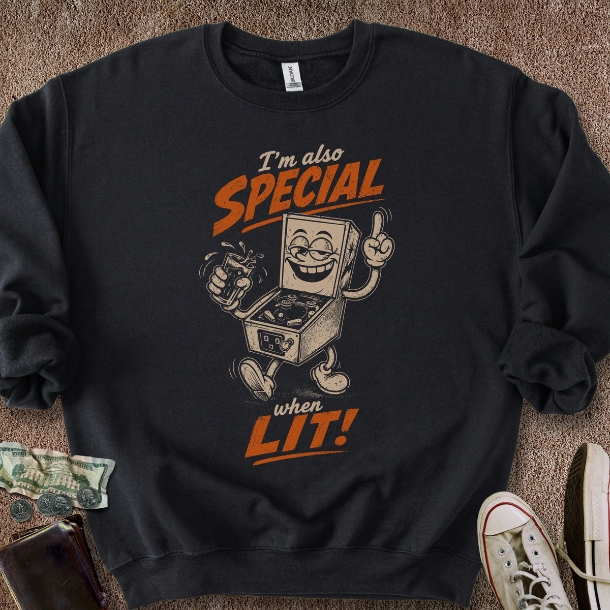 Printify Sweatshirt S / Black Also Special w/Lit Sweatshirt