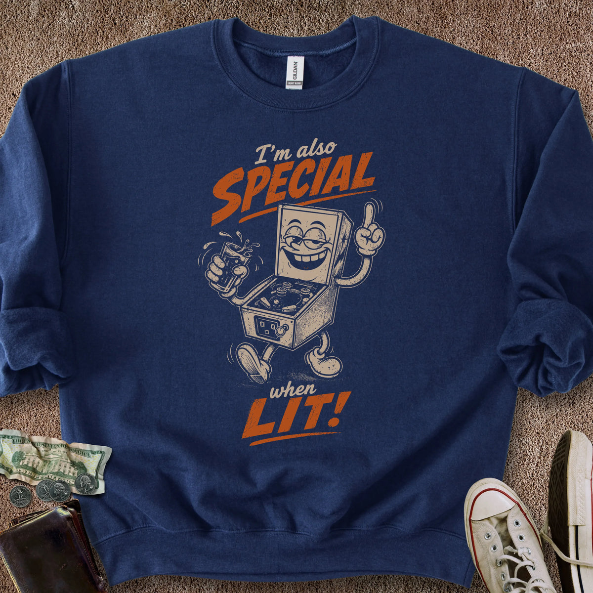 Printify Sweatshirt S / Navy Also Special w/Lit Sweatshirt