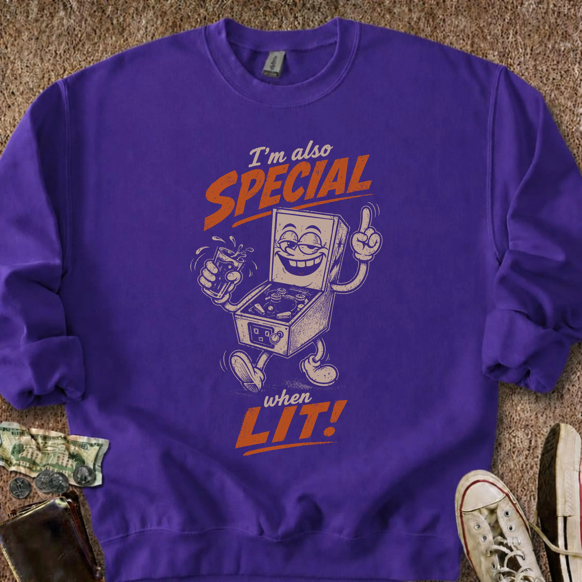 Printify Sweatshirt S / Purple Also Special w/Lit Sweatshirt