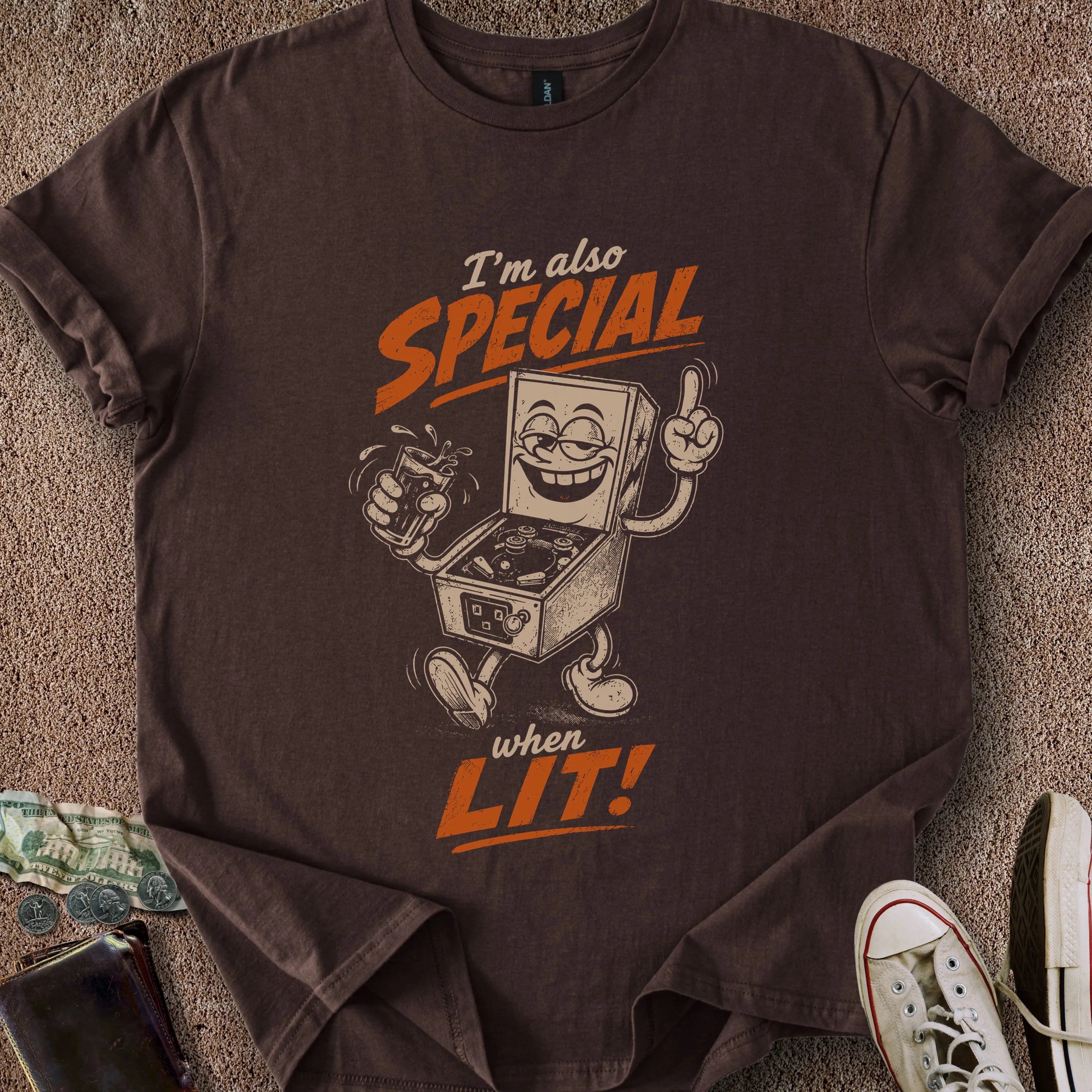 Printify T-Shirt Dark Chocolate / S Also Special When Lit T-Shirt