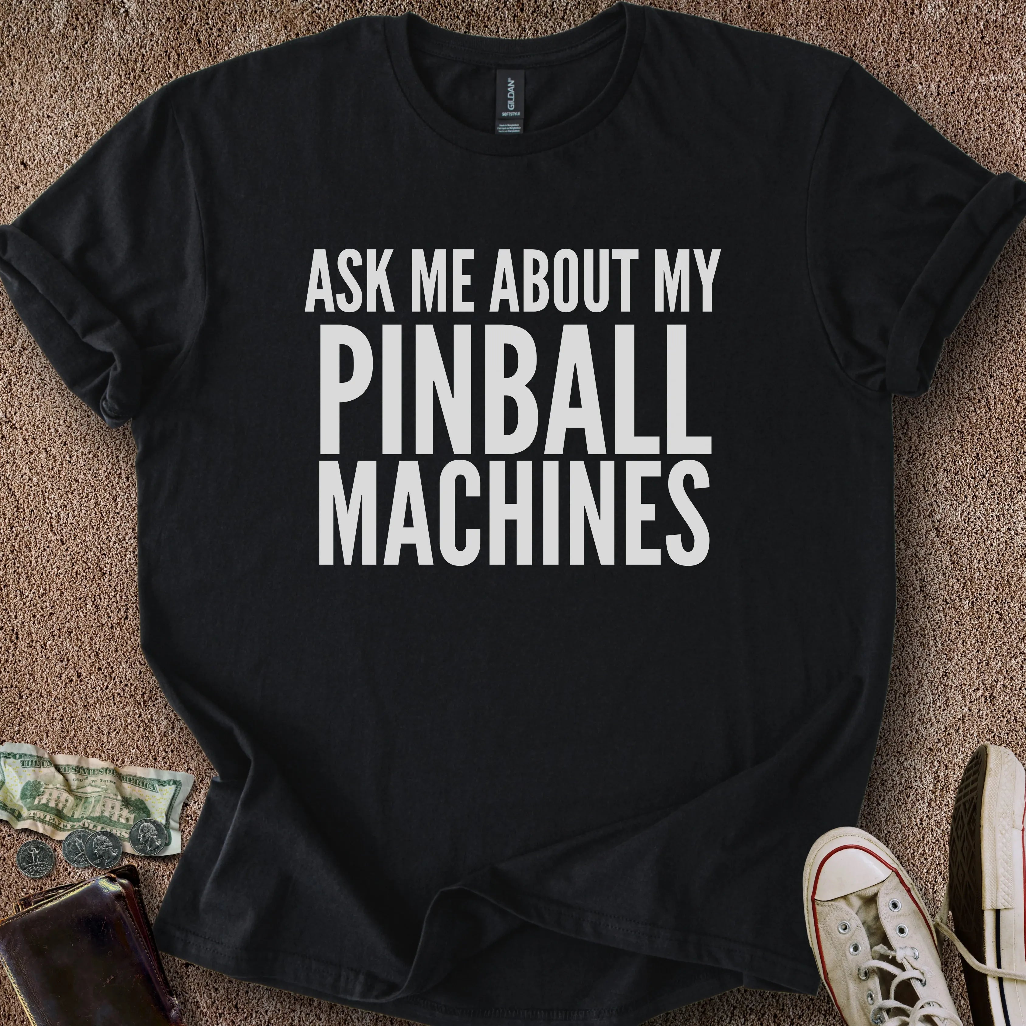 Printify T-Shirt Black / S Ask About My Machines T-Shirt