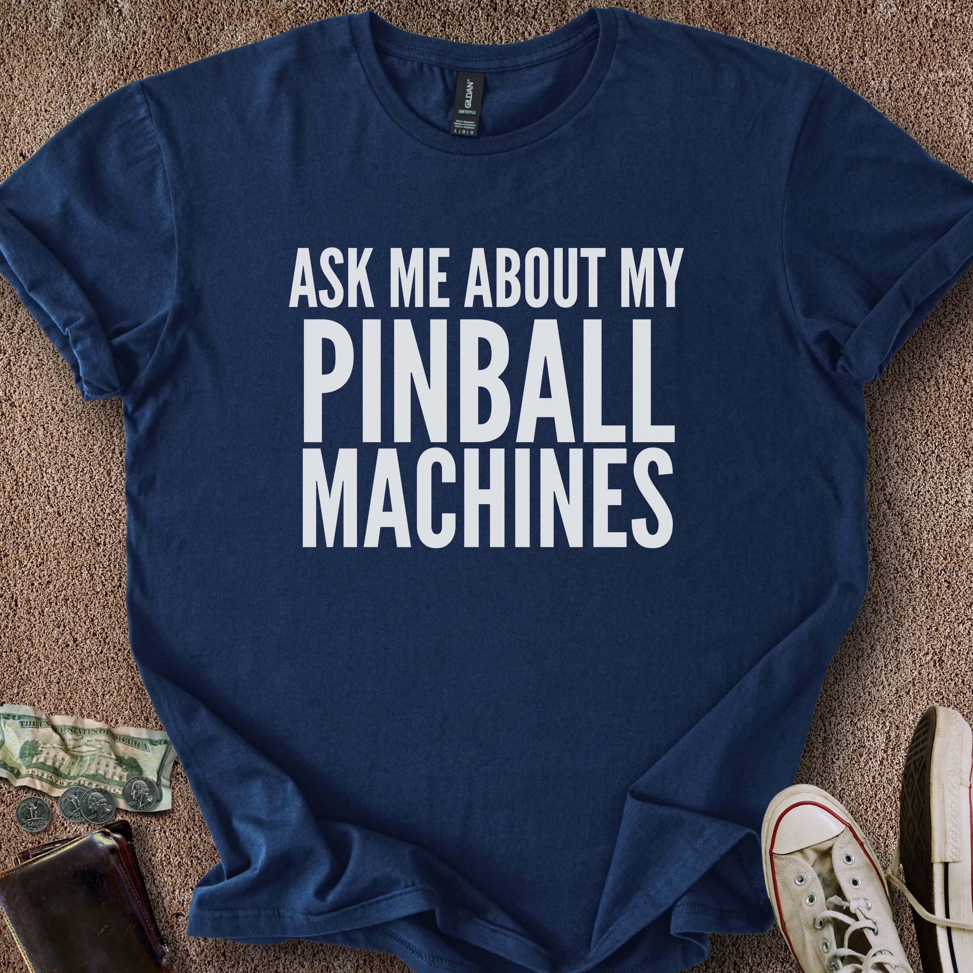 Printify T-Shirt Navy / S Ask About My Machines T-Shirt
