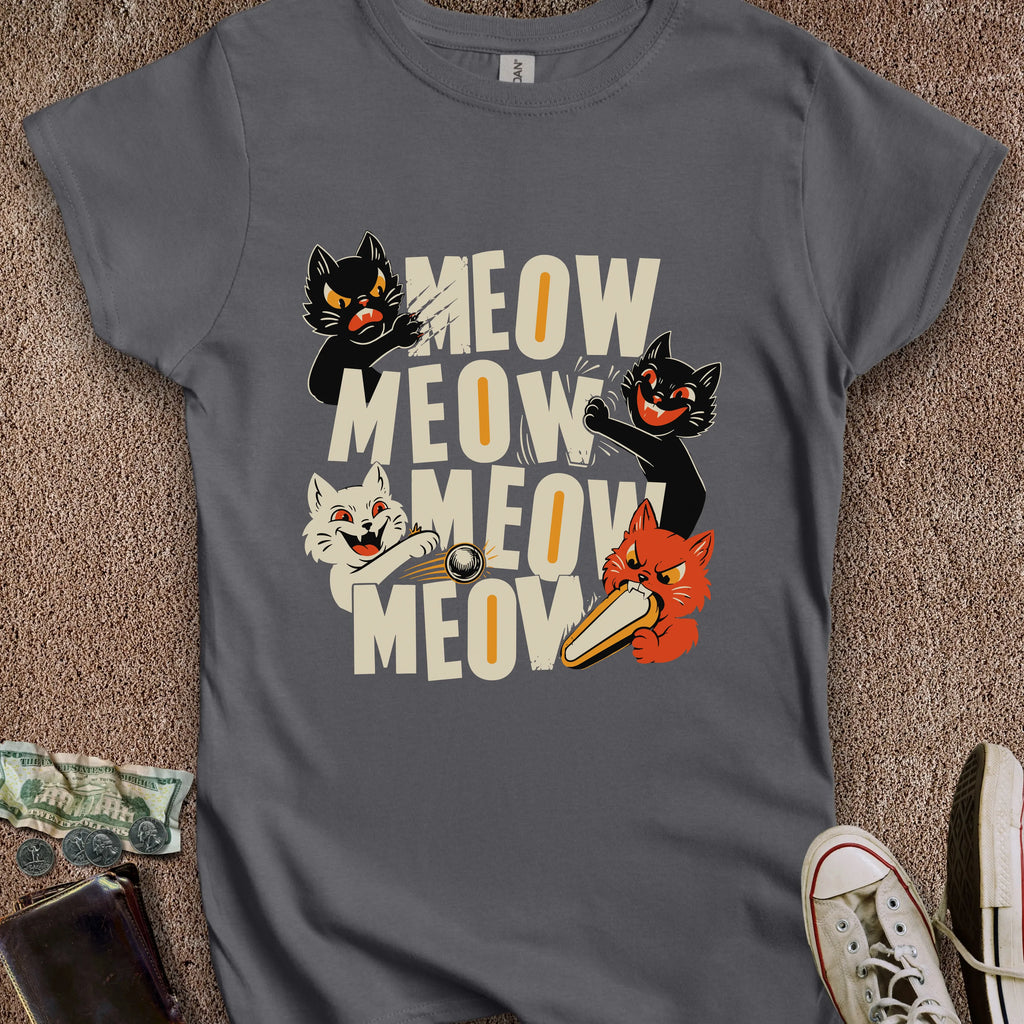 Printify T-Shirt M / Charcoal Awful Felines Women's T-Shirt