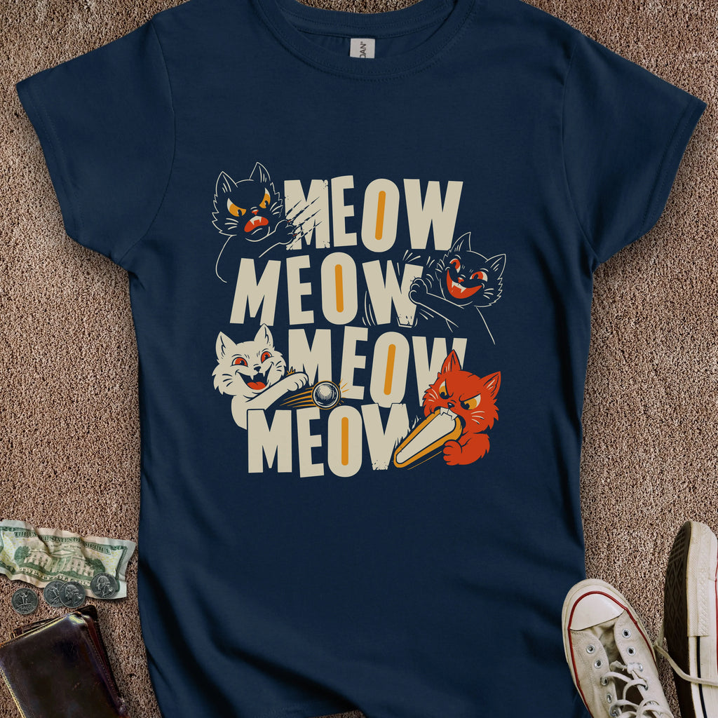 Printify T-Shirt S / Navy Awful Felines Women's T-Shirt