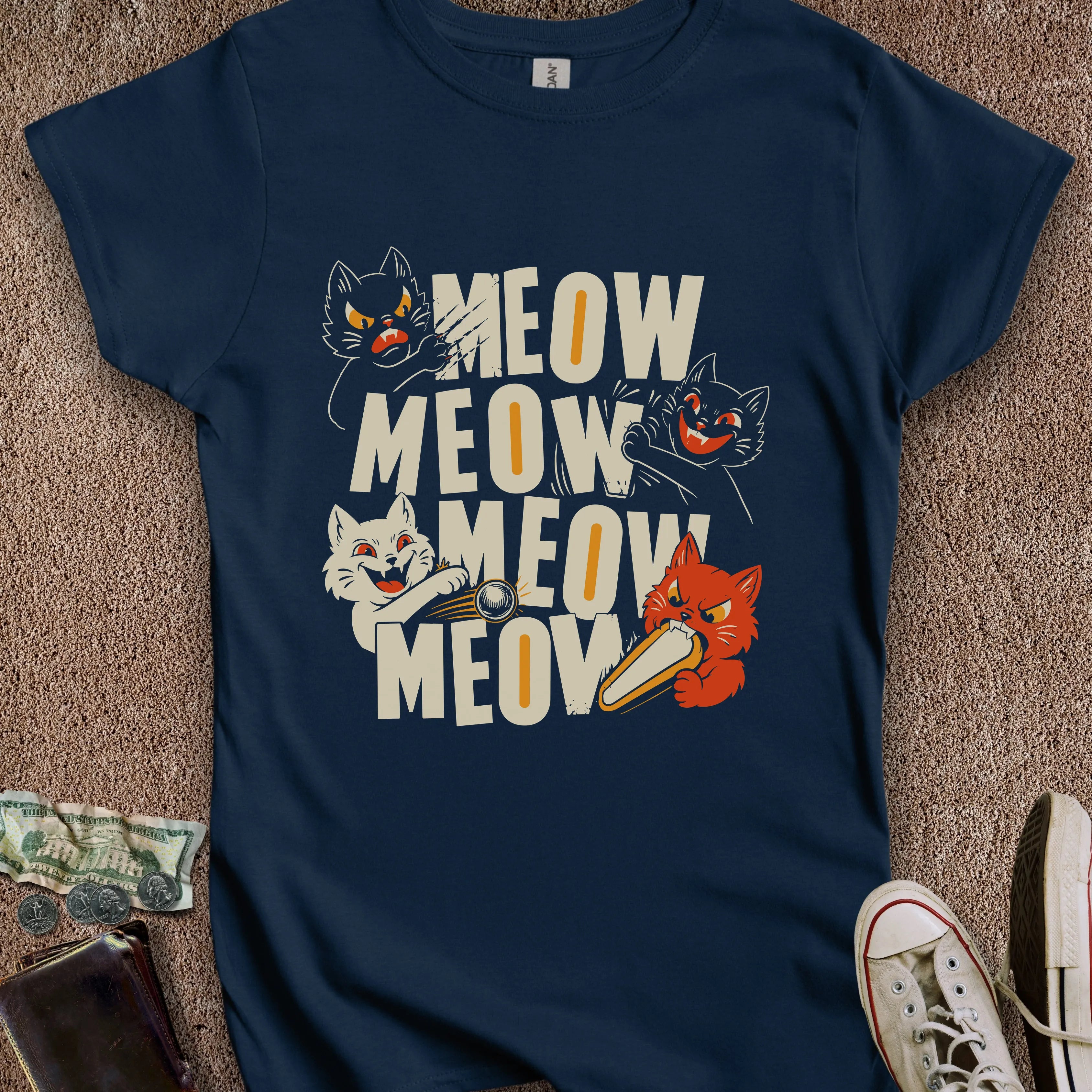 Printify T-Shirt S / Navy Awful Felines Women's T-Shirt