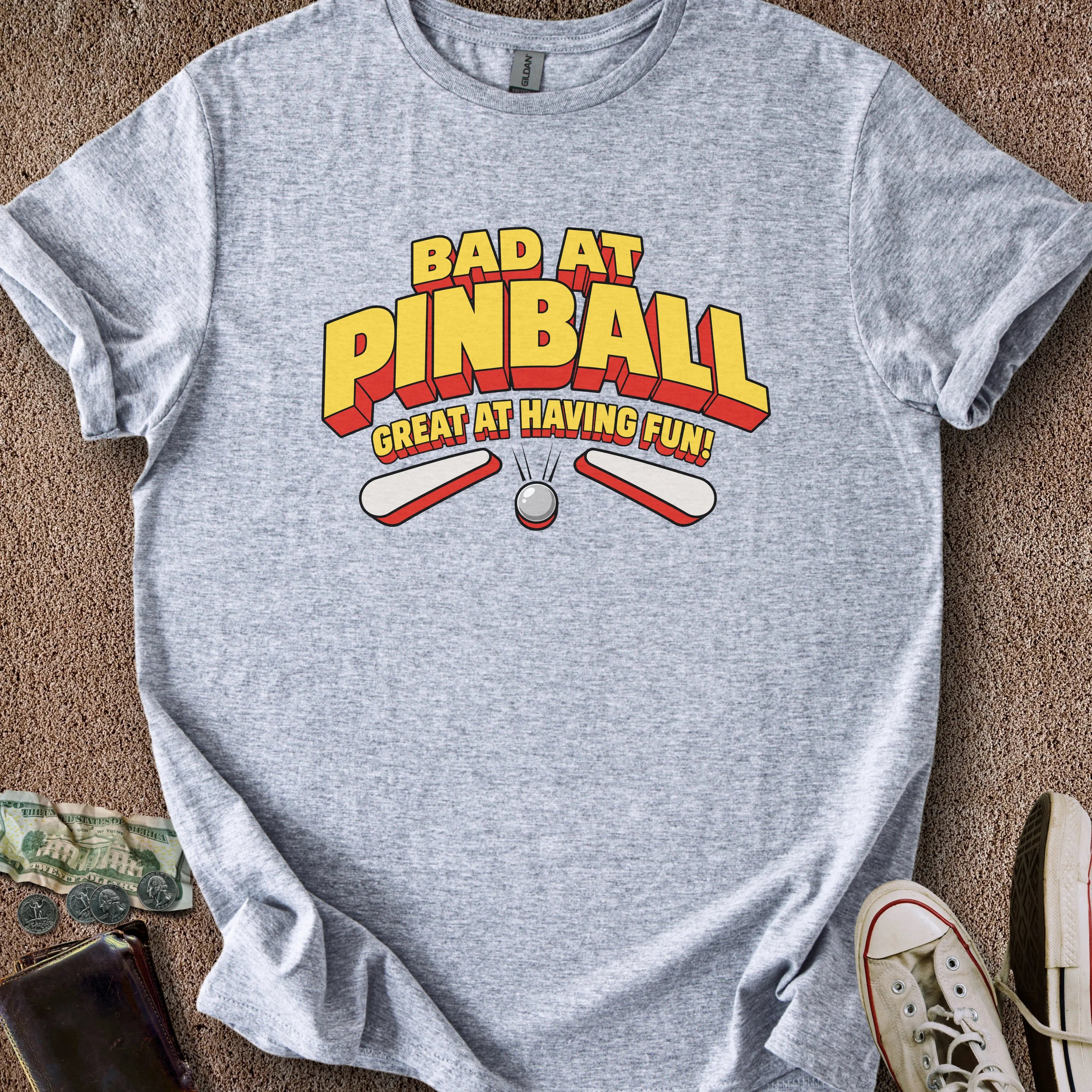 Printify T-Shirt Sport Grey / S Bad at Pinball But Fun T-Shirt