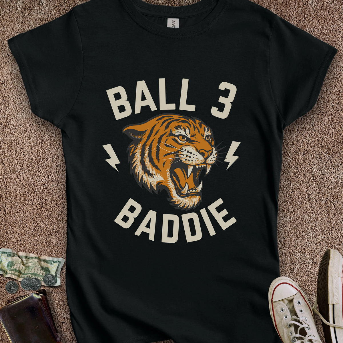 Printify T-Shirt S / Black Ball 3 Baddie Women's T-Shirt