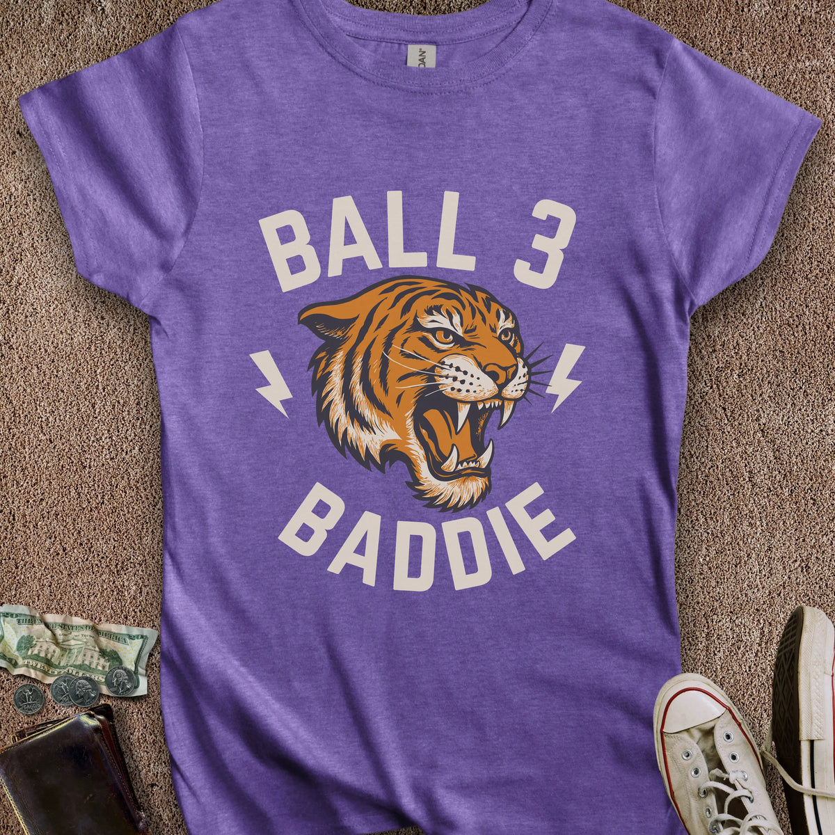 Printify T-Shirt S / Heather Purple Ball 3 Baddie Women's T-Shirt
