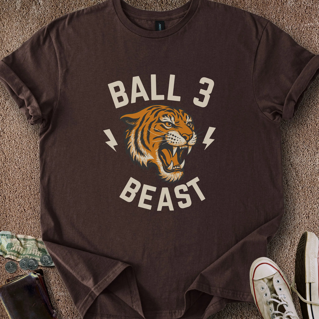 Printify T-Shirt Dark Chocolate / S Ball 3 Beast T-Shirt