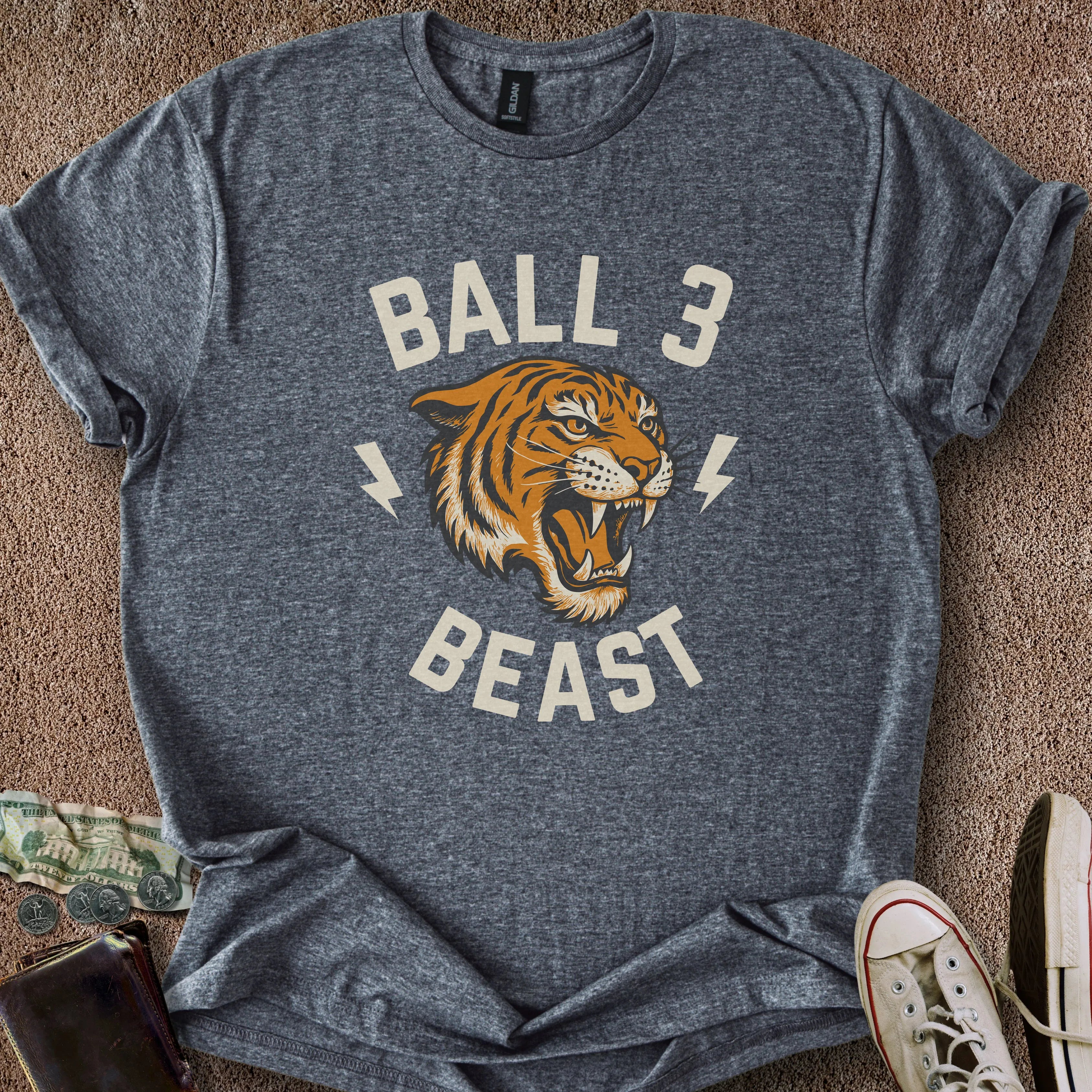 Printify T-Shirt Dark Heather / S Ball 3 Beast T-Shirt