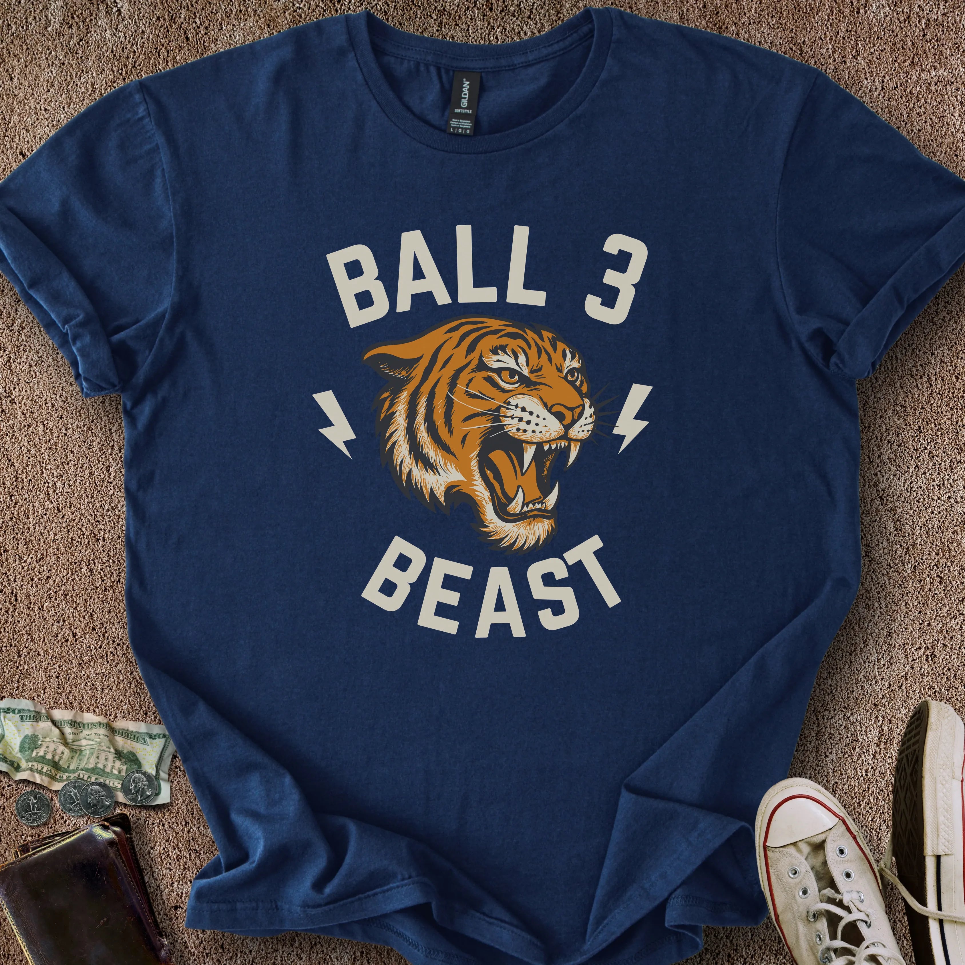 Printify T-Shirt Navy / S Ball 3 Beast T-Shirt
