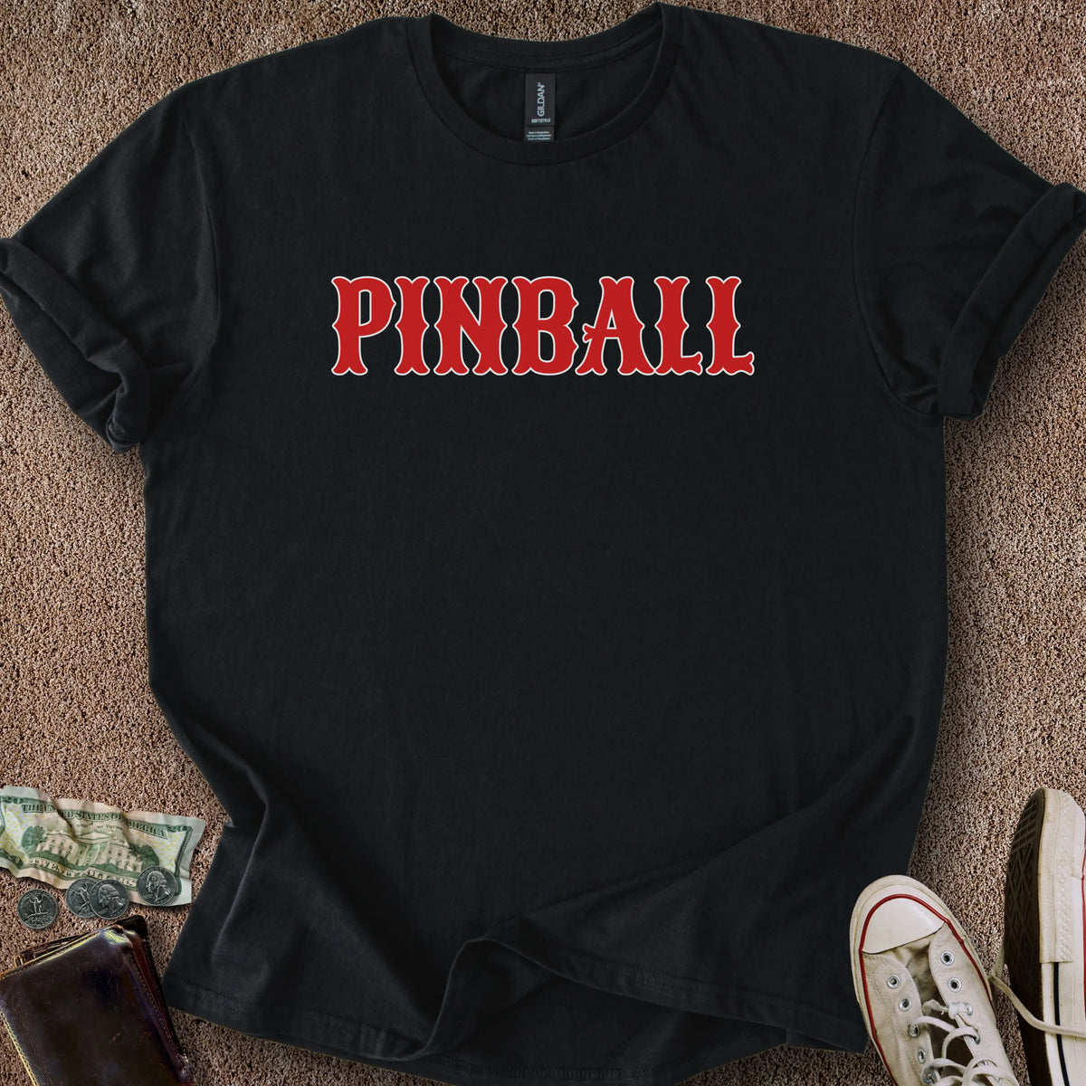 Printify T-Shirt Black / S Baseball Pinball T-Shirt