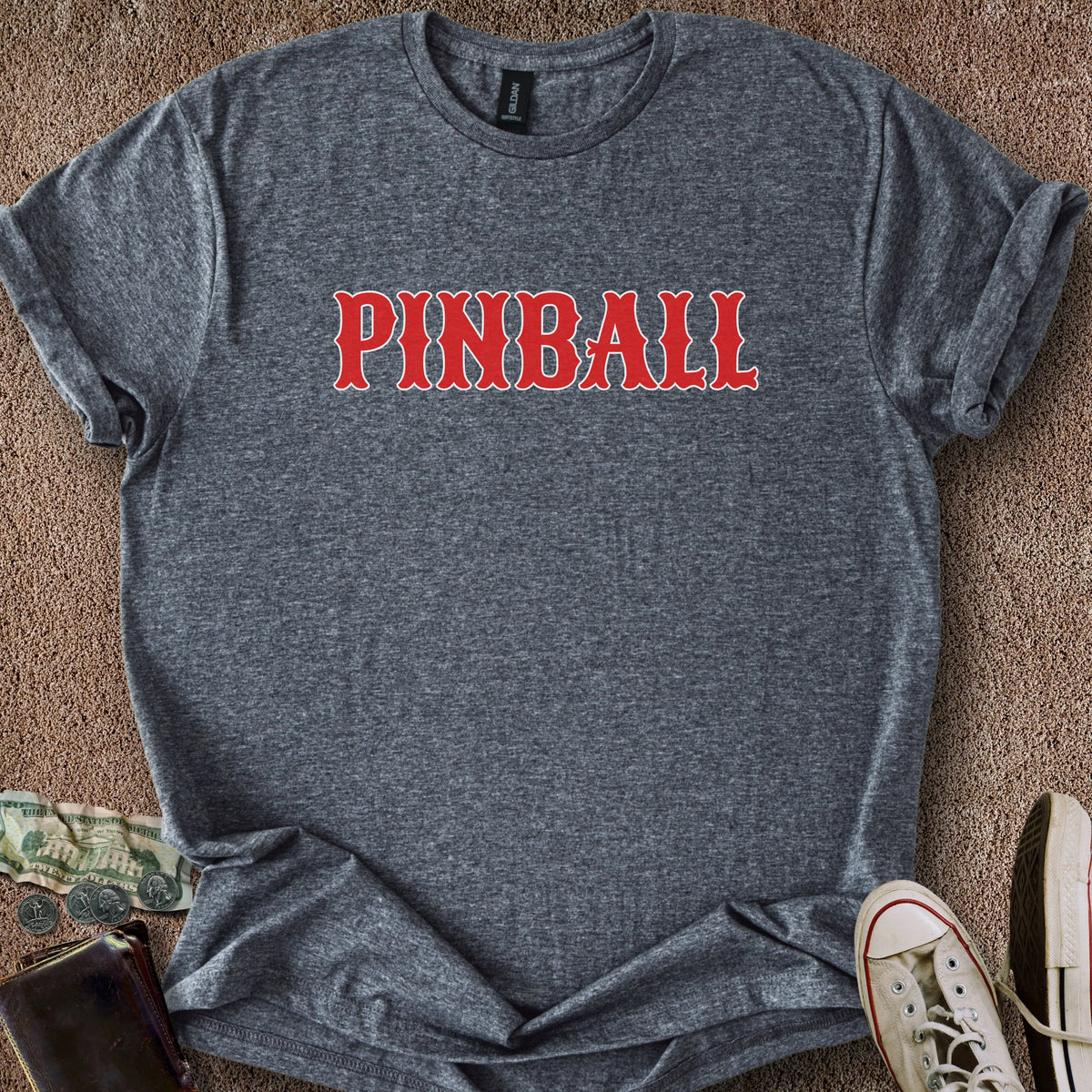Printify T-Shirt Dark Heather / S Baseball Pinball T-Shirt