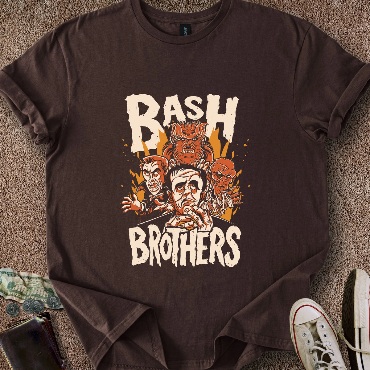 Printify T-Shirt Dark Chocolate / S Bash Brothers T-Shirt