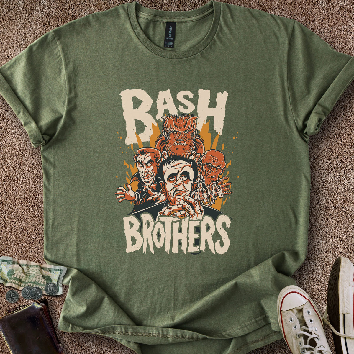 Printify T-Shirt Military Green / S Bash Brothers T-Shirt