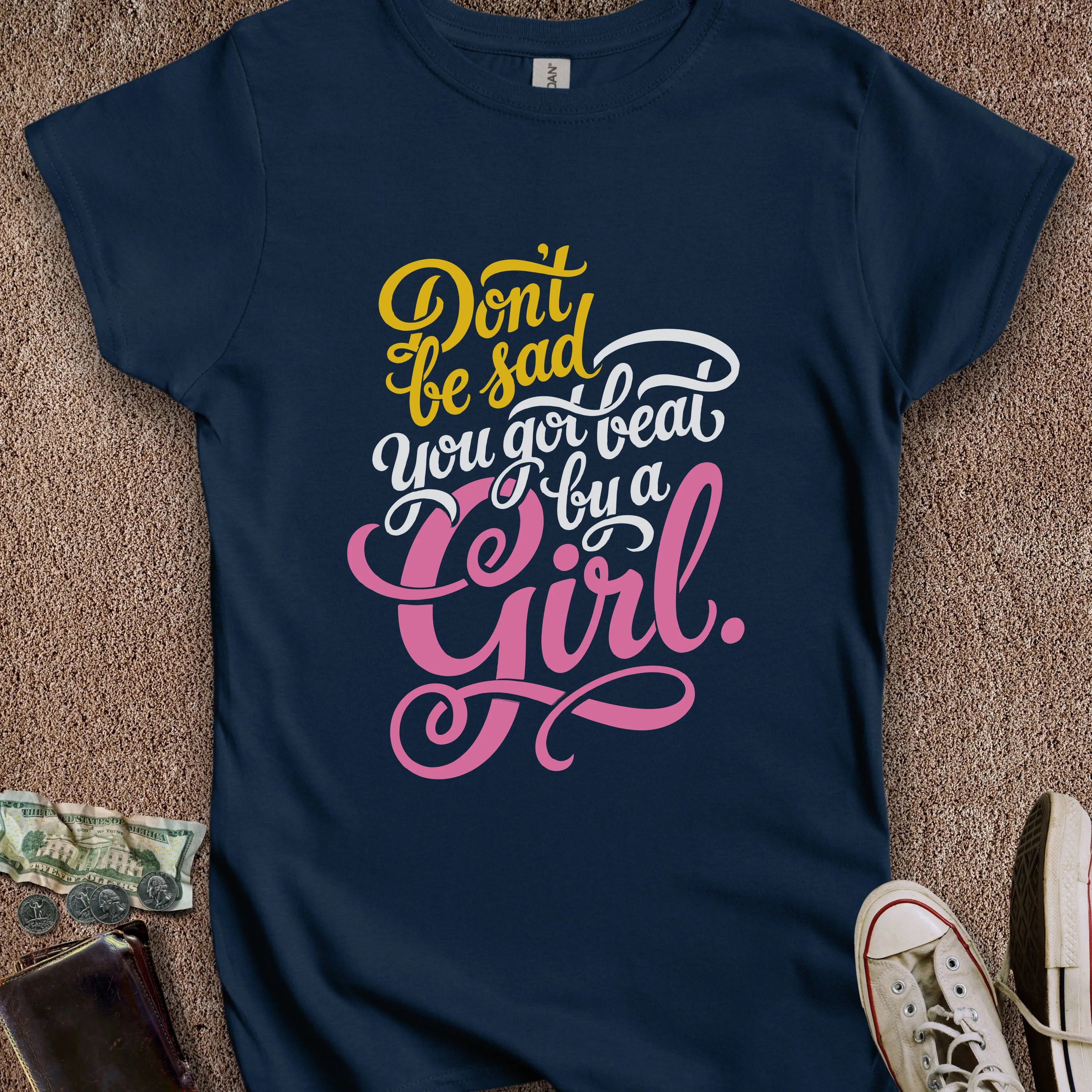 Printify T-Shirt S / Navy Beat by a Girl Women's T-Shirt