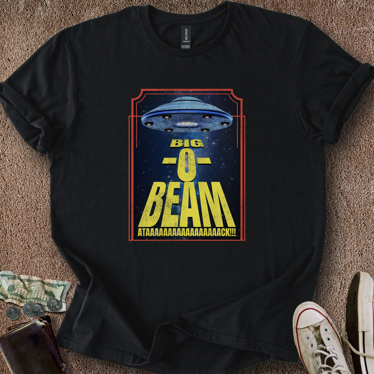 Printify T-Shirt Black / S Big-o-Beam T-Shirt