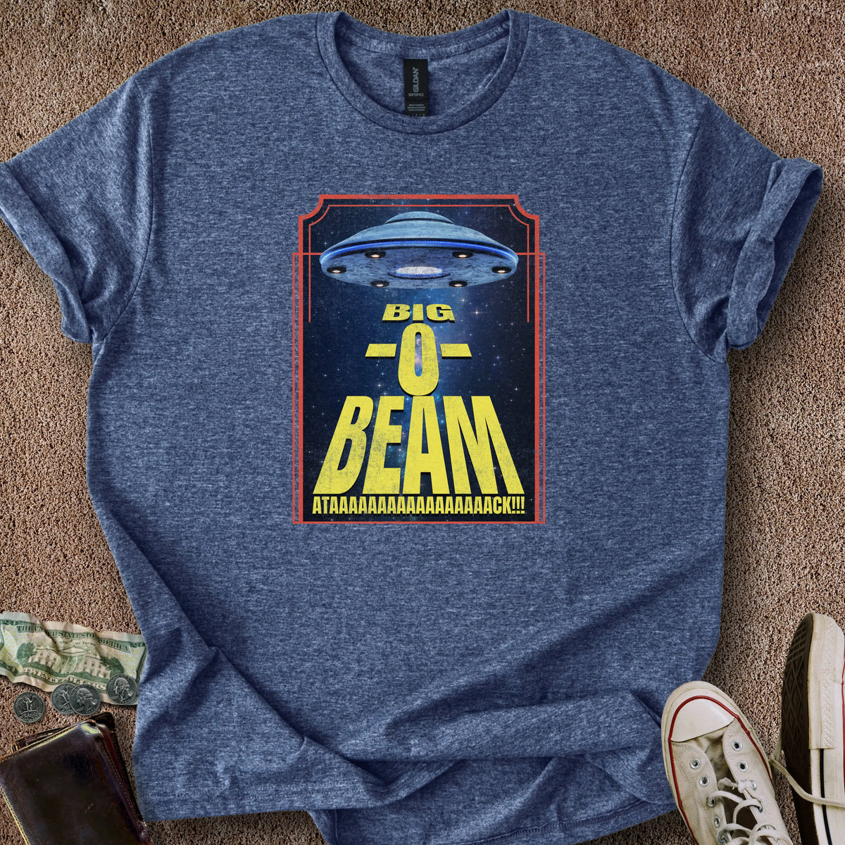 Printify T-Shirt Heather Navy / S Big-o-Beam T-Shirt