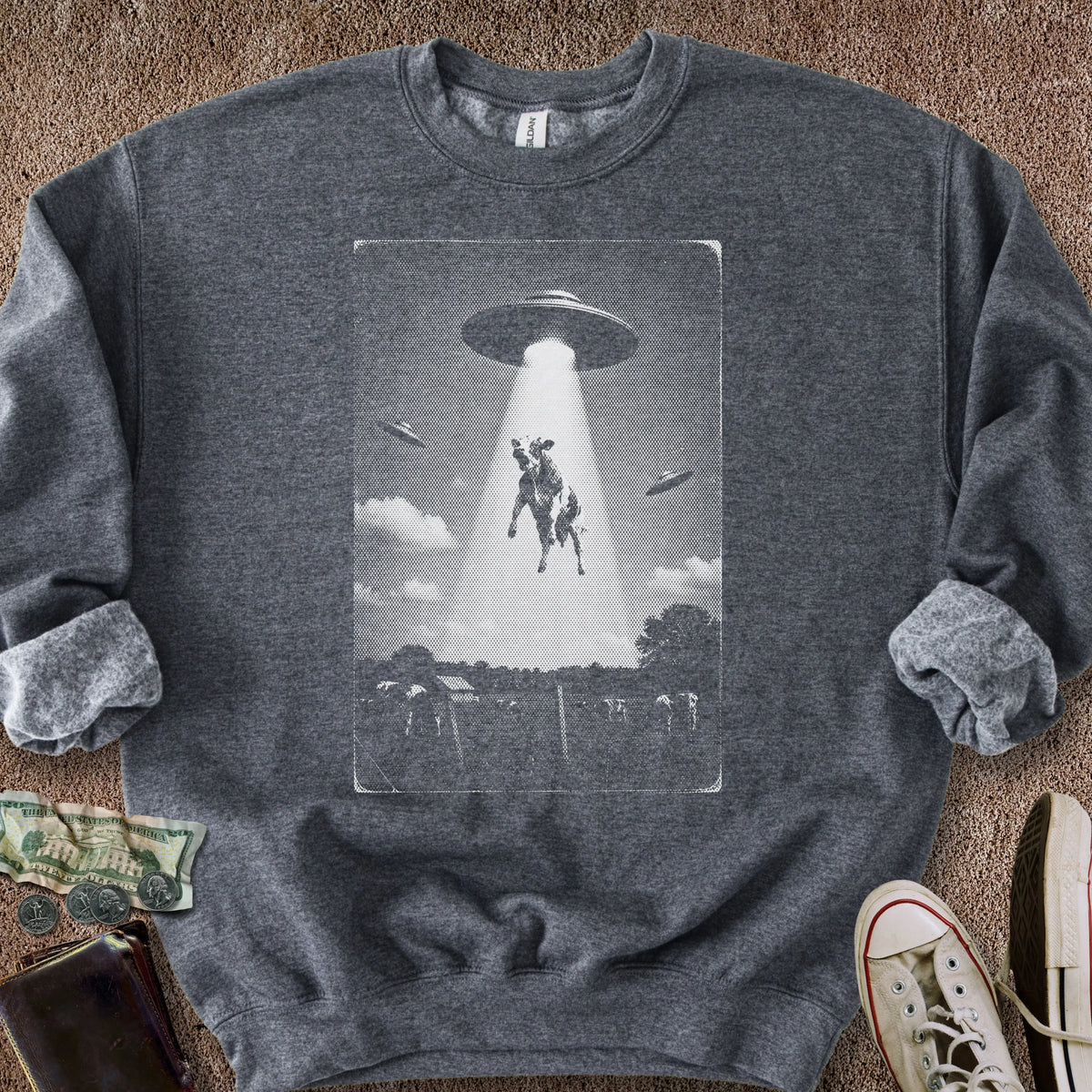 Printify Sweatshirt S / Dark Heather Big 'Ol Beam Sweatshirt