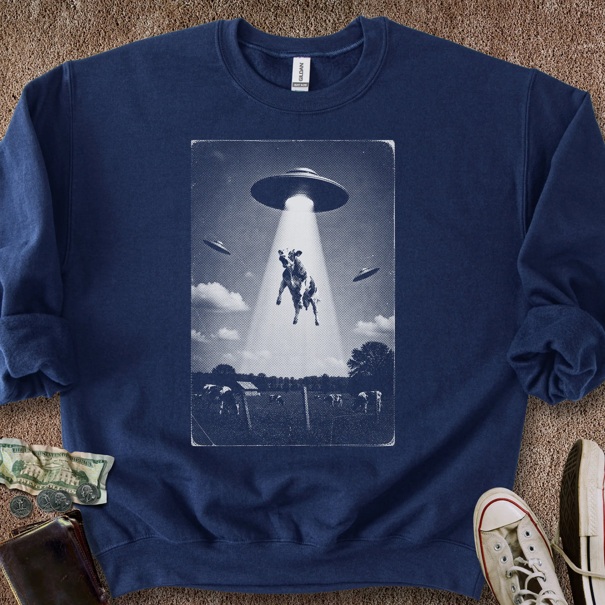 Printify Sweatshirt S / Navy Big 'Ol Beam Sweatshirt