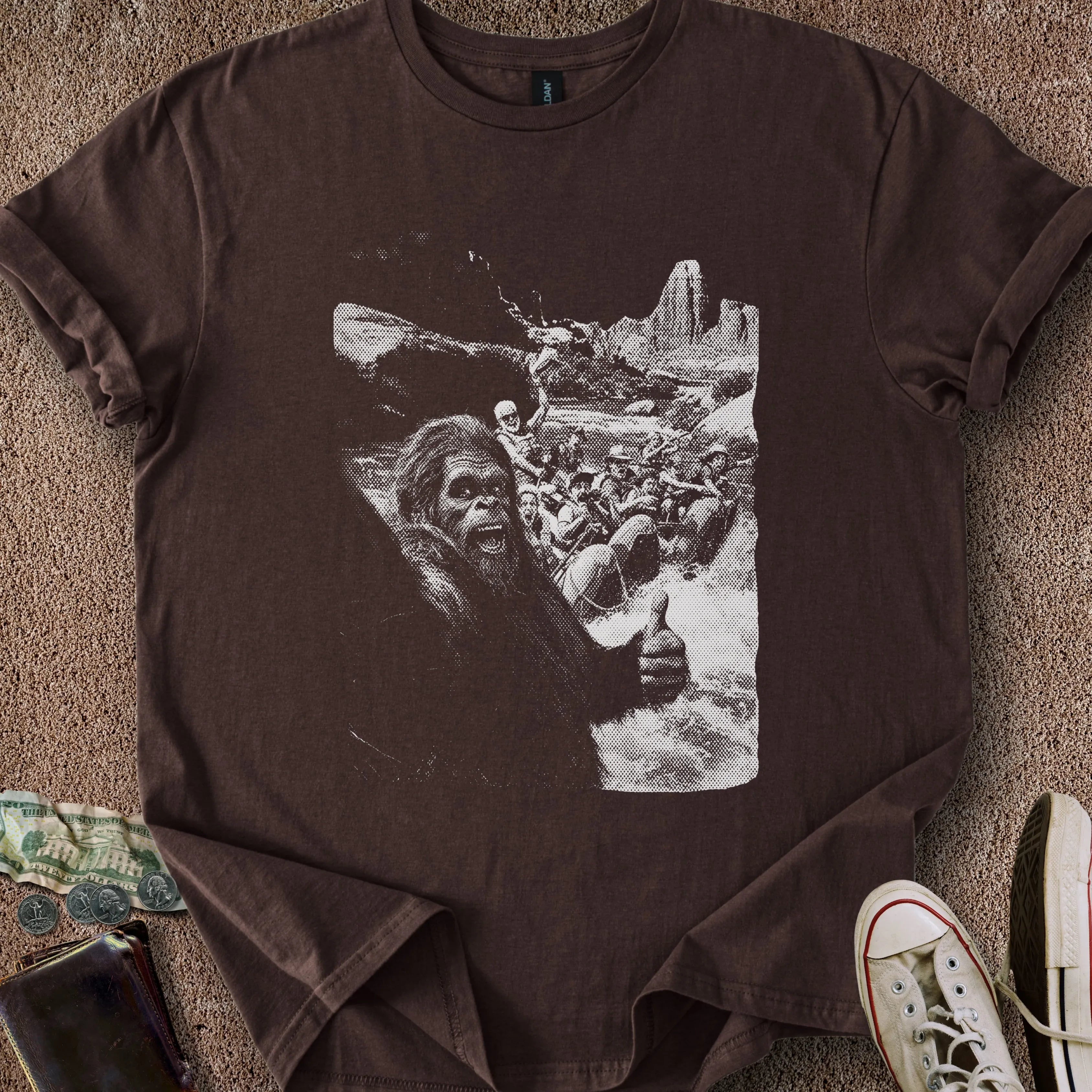 Printify T-Shirt Dark Chocolate / S Bigfoot Selfie T-Shirt