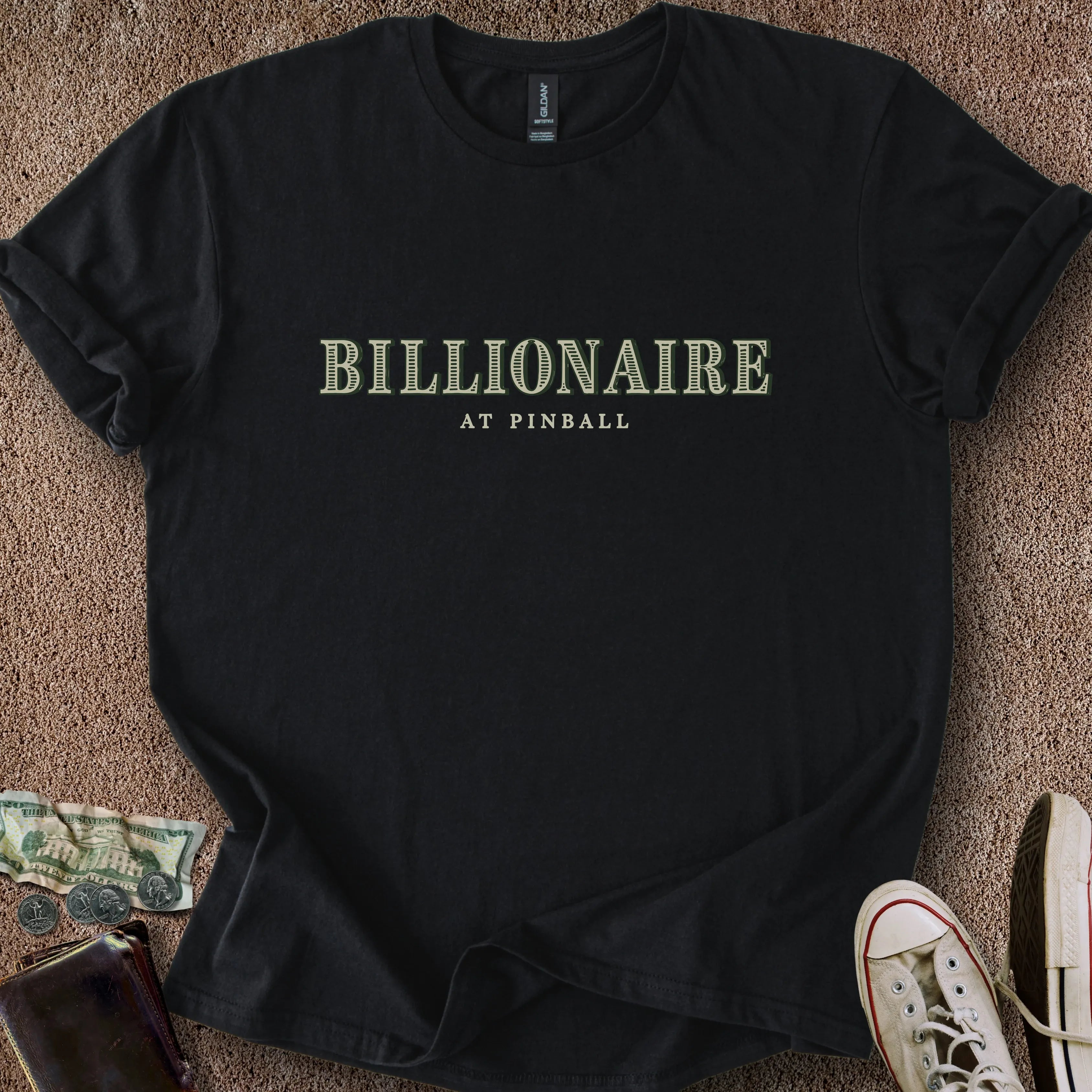 Printify T-Shirt Black / S Billionaire At Pinball T-Shirt