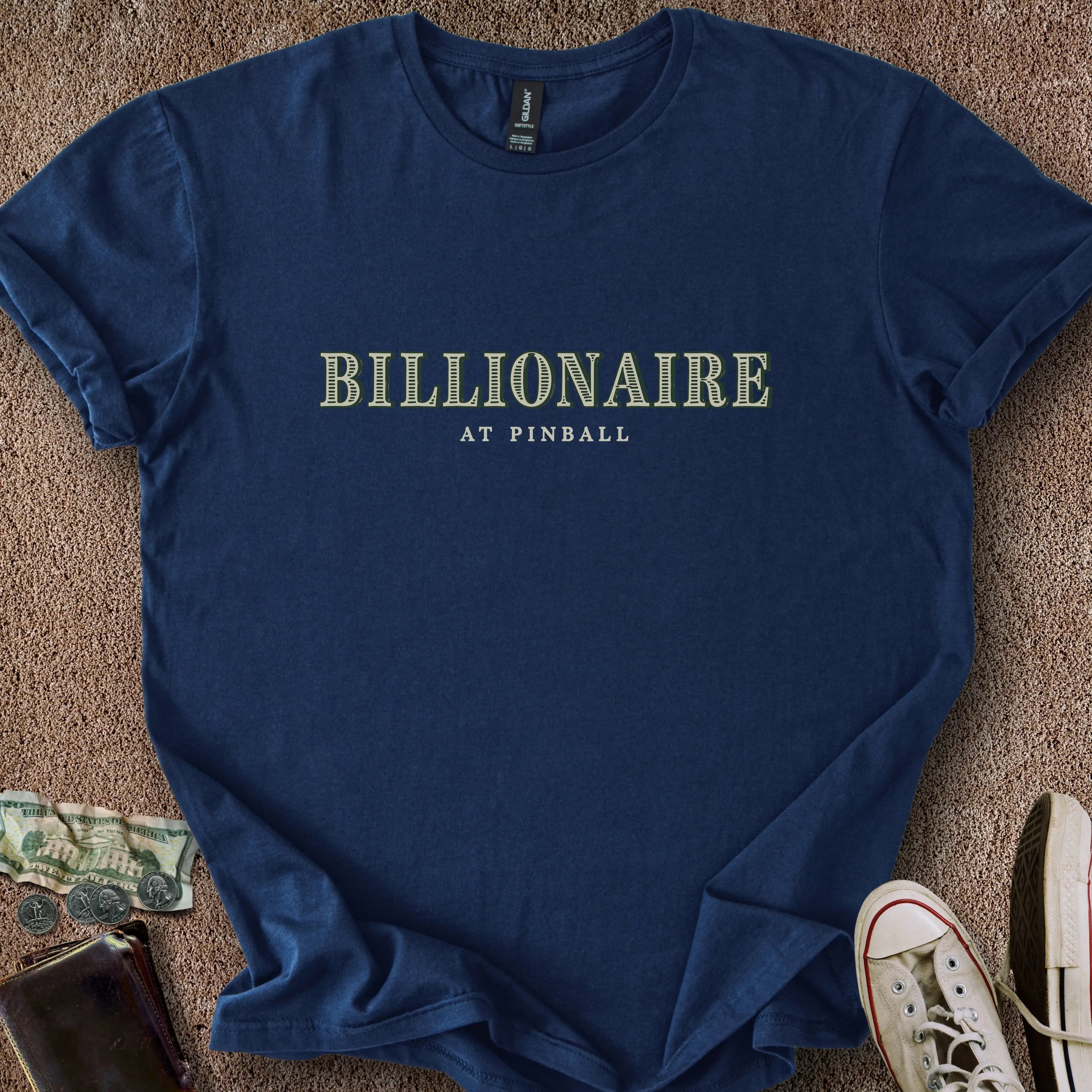 Printify T-Shirt Navy / S Billionaire At Pinball T-Shirt