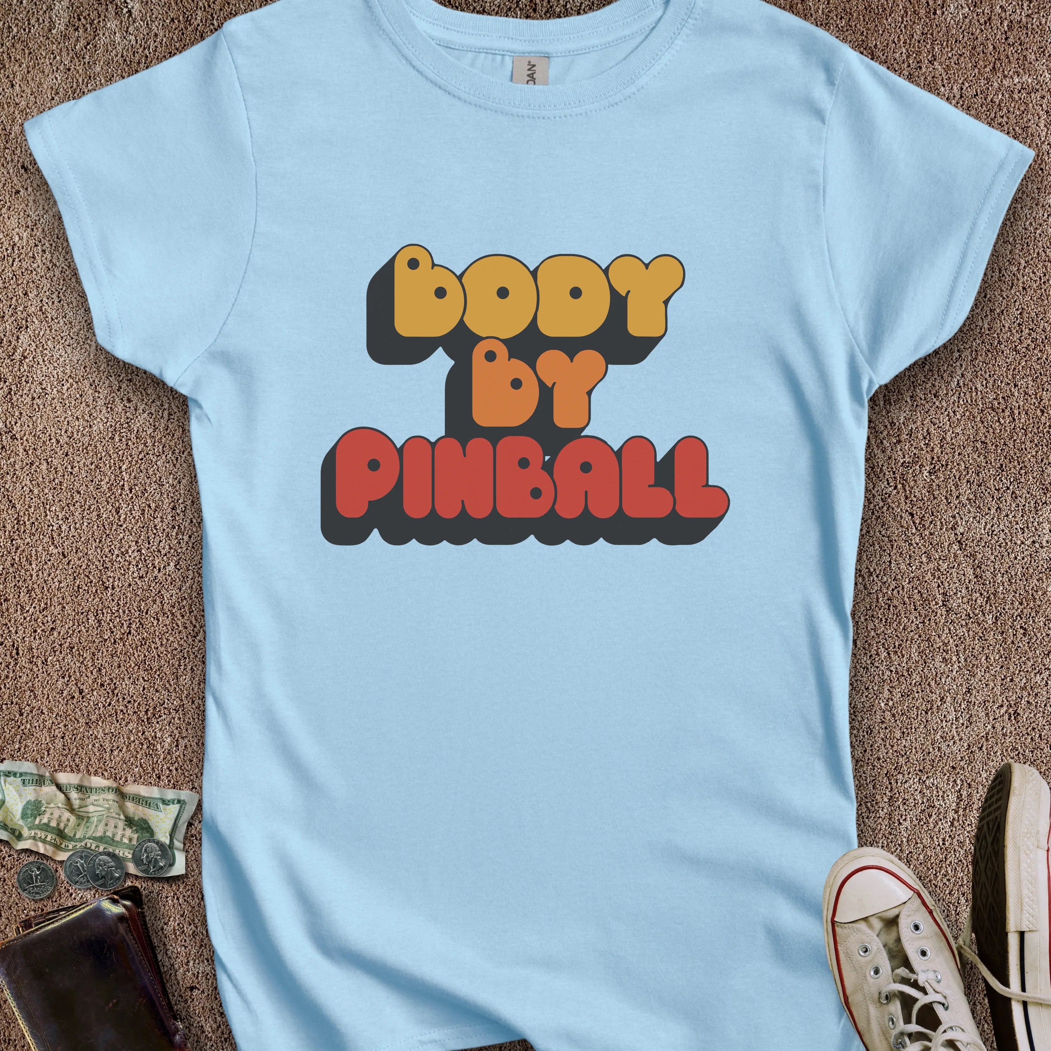 Printify T-Shirt S / Light Blue Body by Pinball Women's T-Shirt