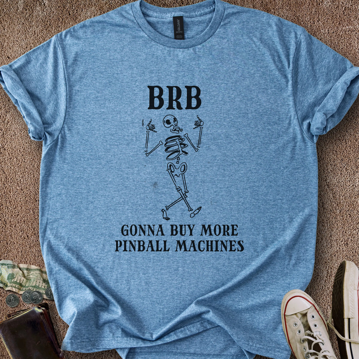 Printify T-Shirt Heather Indigo / S BRB Gotta Buy Pinball T-Shirt
