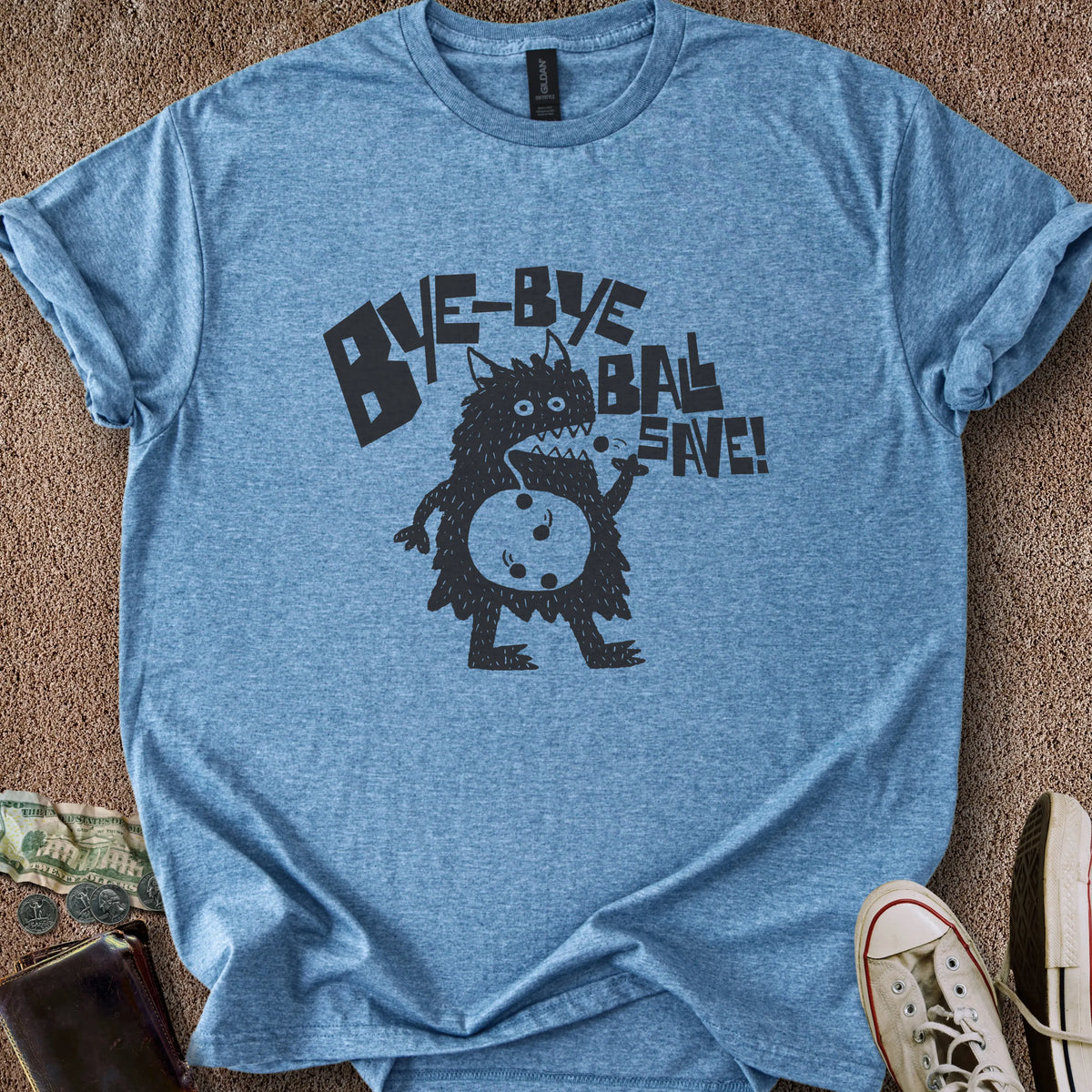 Printify T-Shirt Heather Indigo / S Bye Ball Save T-Shirt
