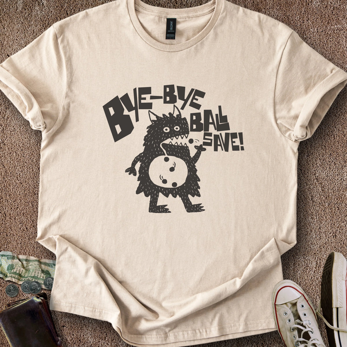 Printify T-Shirt Sand / S Bye Ball Save T-Shirt