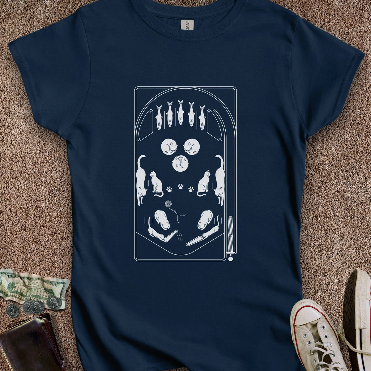Printify T-Shirt S / Navy Cat Playfield Women's T-Shirt