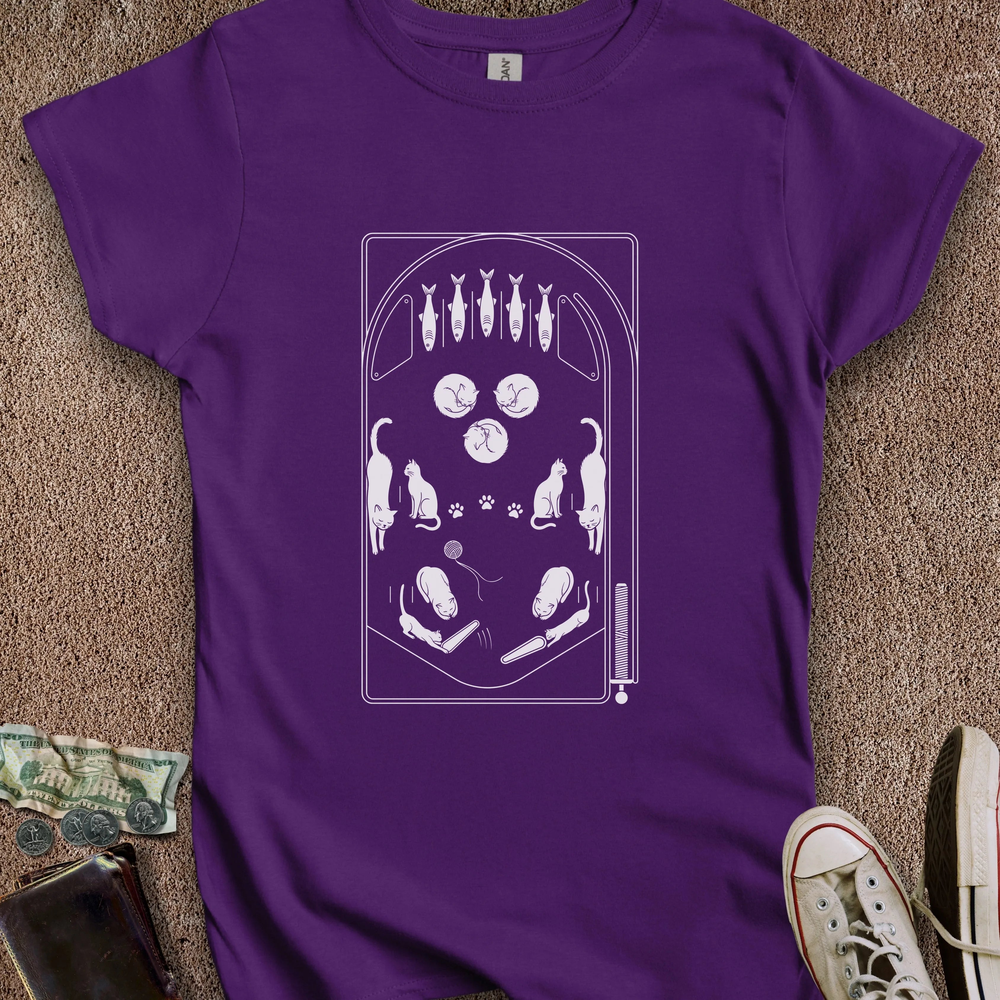 Printify T-Shirt S / Purple Cat Playfield Women's T-Shirt