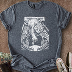 Printify T-Shirt Dark Heather / S Cat Playing Pinball T-Shirt
