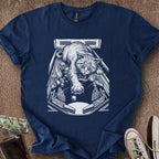 Printify T-Shirt Navy / S Cat Playing Pinball T-Shirt